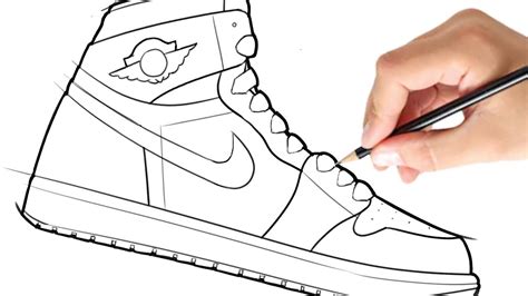 nike jordans tekenen|how to draw a jordan shoes.